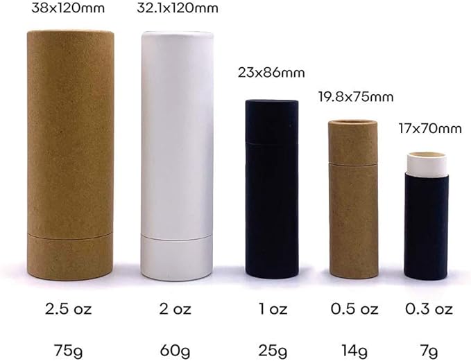 10 Pcs 1oz Cardboard Lip Balm Tubes Kraft Paper Lipstick Tube Empty Lip Gloss Containers Refillable Chapstick Container Round Paper Solid Tube for DIY Cosmetic Samples Lotion Deodorant,Brown-VeraVaultWomen