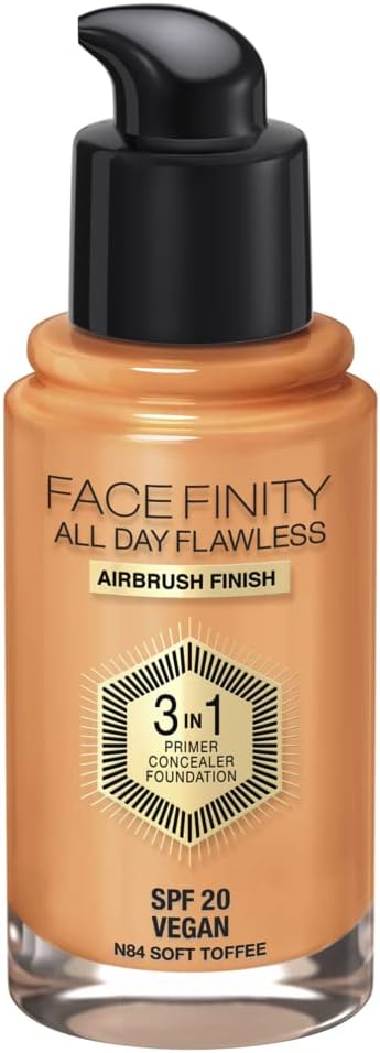 Max Factor Facefinity 3-in-1 All Day Flawless Liquid Foundation, SPF 20-84 Soft Toffee, 30 ml-VeraVaultWomen
