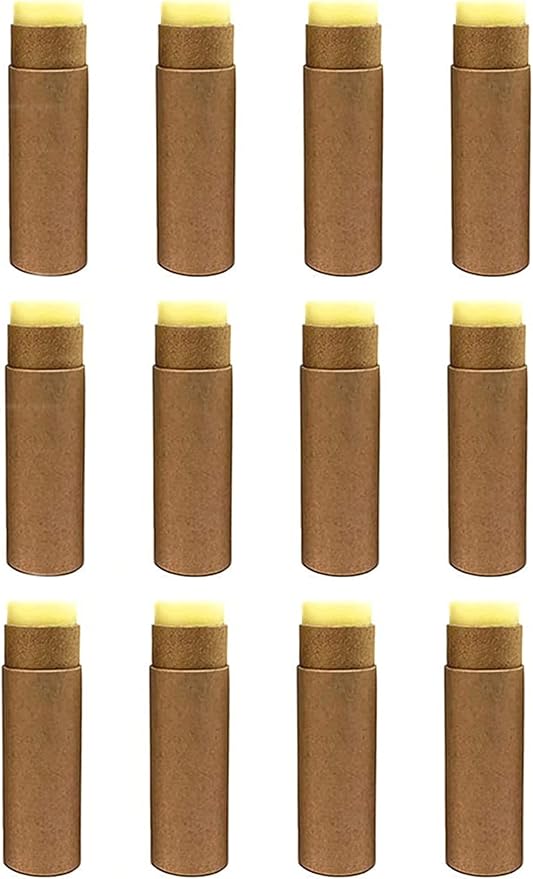 12 Pcs 0.3 Oz Paperboard Lip Balm Tubes 10ml Empty Cardboard Krafts Tubes Lipstick Tube Refillable Lip Gloss Container Solid Perfume Tubes Chapstick Container for DIY Cosmetic Samples Deodorant(Brown)-VeraVaultWomen