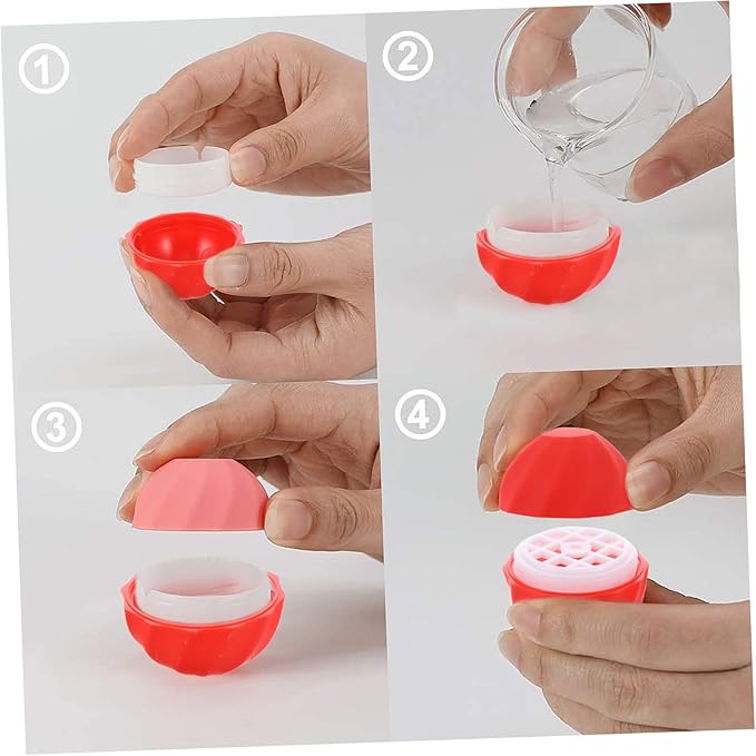 10pcs Box Spherical Lipstick Case Bulk Lip Balm Lipgloss Lip Gloss Round Ball Containers Lip Balm Containers Lip Balm Sphere Container Empty Lip Balm Sphere Lip Balm Bottles Red-VeraVaultWomen