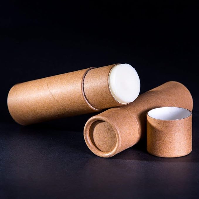 10 Pcs 1oz Cardboard Lip Balm Tubes Kraft Paper Lipstick Tube Empty Lip Gloss Containers Refillable Chapstick Container Round Paper Solid Tube for DIY Cosmetic Samples Lotion Deodorant,Brown-VeraVaultWomen