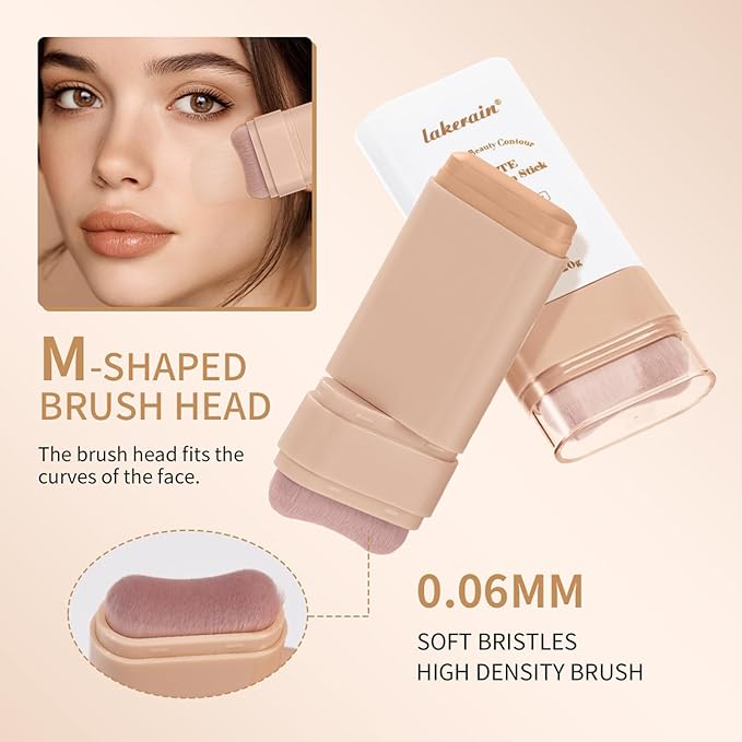Beauty Balm Serum Boosted Skin Tint, Dual-Ended Eraser Foundation Stick with Brush, Full Coverage Cream Korean Makeup, Long-Lasting Stick for Smooth, Flawless Finish (#2 Nature)-VeraVaultWomen