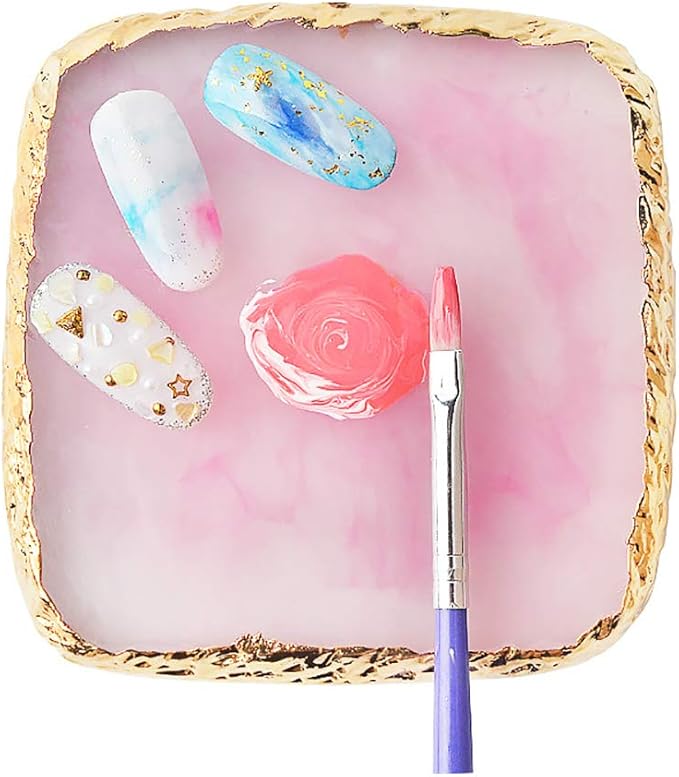 1 Pcs Resin Nail Art Palette Nail Art Cosmetic Mixing Palette Color Mixing Pigment Plate Polish Holder Drawing Color Palette-VeraVaultWomen
