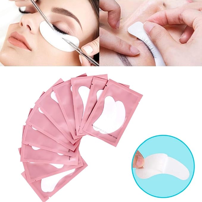 100 Pairs Set Under Eye Pads, Comfy and Cool Under Eye Patches Gel Pad for Eyelash Extensions Eye Mask Beauty Tool (Pink)-VeraVaultWomen