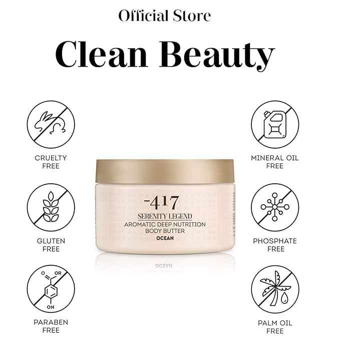 '-417 Dead Sea Cosmetics Ocean Deep Nutrition Body Butter For Dry Skin - Nourishes & Protects from UV Radiation - Softening Body Moisturizer - With Shea Butter & Aloe Vera - All Natural 8.4 oz