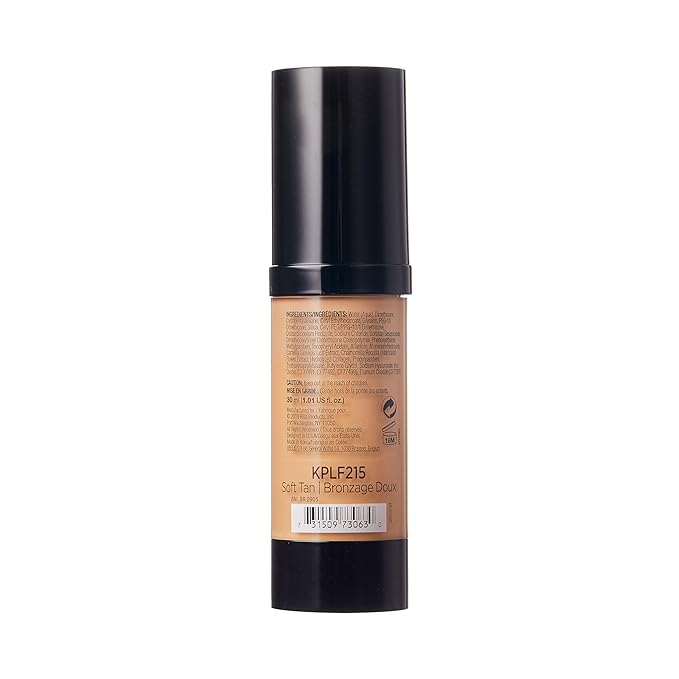 Kiss New York Professional Liquid Foundation - Lightweight and Hydrating Formula, Natural Finish, Control Shine, Cover Pores, Medium to Full Coverage, Green Tea Extract (Soft Tan)-VeraVaultWomen