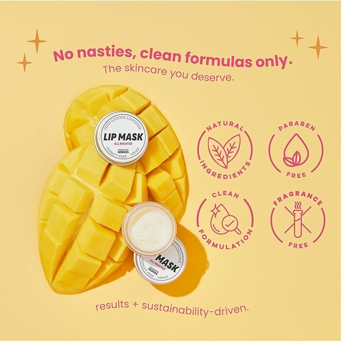 100% Natural Lip Butter Sleeping Lip Mask, Overnight Lip Moisturizer and Conditioner for Dry Lips. Intensive Lip Balm and Lip Therapy Skin Care with Mango butter (Original All Nighter)-VeraVaultWomen