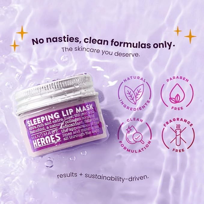 100% Natural Vegan Lip Butter Sleeping Lip Mask, Overnight Lip Moisturizer and Conditioner for Dry Lips. Intensive Lip Balm and Lip Therapy Skin Care with Mango butter (Bakuchiol - Collagen Boosting)-VeraVaultWomen