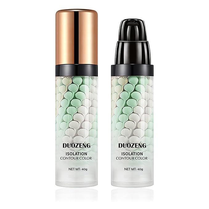 1 Pcs One Step Color Corrector,Natural Isolation Cream,Face Primer Makeup Tricolor Moisturizer,Oil Control & Moisturizing Skin Tone Correcting Primer Concealer Foundation Set B-VeraVaultWomen