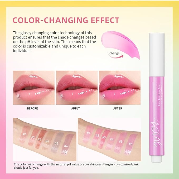 MAEPEOR Tinted Lip Balm 6 Colors Moisturizing Lip Balm Hydrating Changing Lip Gloss for Lip Care and Dry Lip (04 Kiwifruit)-VeraVaultWomen