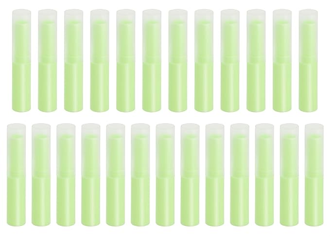 0.14oz Empty Flavored Lip Balm Container Tubes Plastic Homemade Moisturizing Lip Stick with Caps Bulk Fit for Women Adult DIY Making Supplies, 25 Count (Green)-VeraVaultWomen