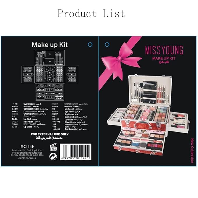 102 Colors Professional make up set, All in one makeup kit for women full kit, Cosmetics teenagers, Makeup palette-VeraVaultWomen