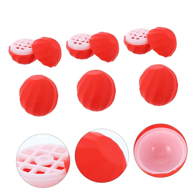 10pcs Box Spherical Lipstick Case Bulk Lip Balm Lipgloss Lip Gloss Round Ball Containers Lip Balm Containers Lip Balm Sphere Container Empty Lip Balm Sphere Lip Balm Bottles Red-VeraVaultWomen