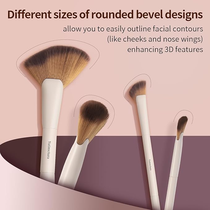 Makeup Brushes, Dual End Makeup Brush Set 7 Pcs, Foundation Contour Powder Concealer Eye Shadows Blush Make Up Brushes, Travel Gift Set, Cruelty-Free-VeraVaultWomen