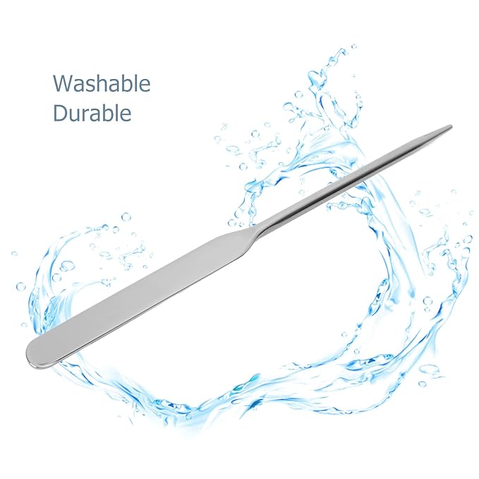Stainless Steel Makeup Spatula, Liquid Foundation Spatula Stainless Steel Ergonomic Nail Art Stirring Tool Makeup Artist Makeup Tool-VeraVaultWomen