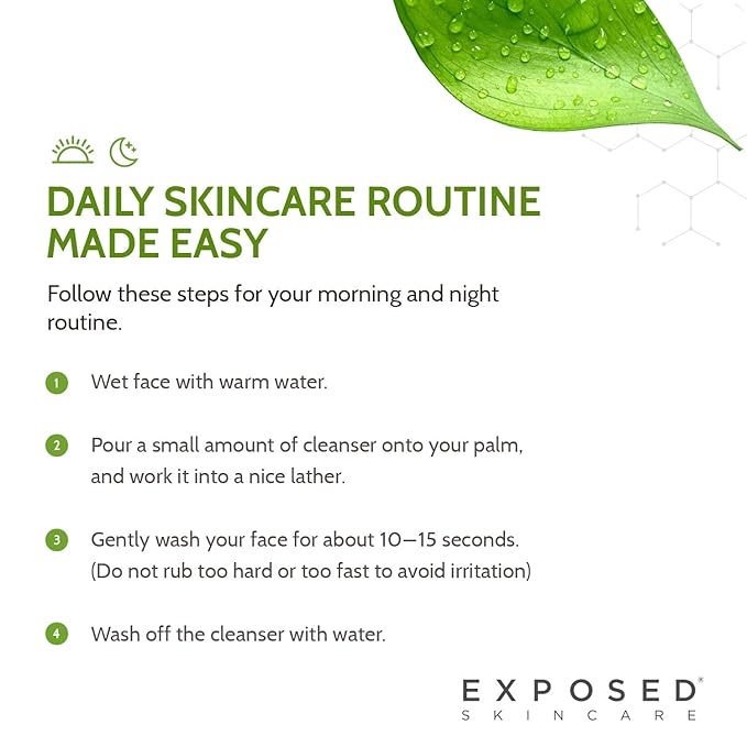 Exposed Skin Care Acne Facial Cleanser - Gentle Face Wash with Salicylic Acid for Acne Prone Skin - Pore Clarifying Acne Treatment for All Ages, Skin Types-VeraVaultWomen