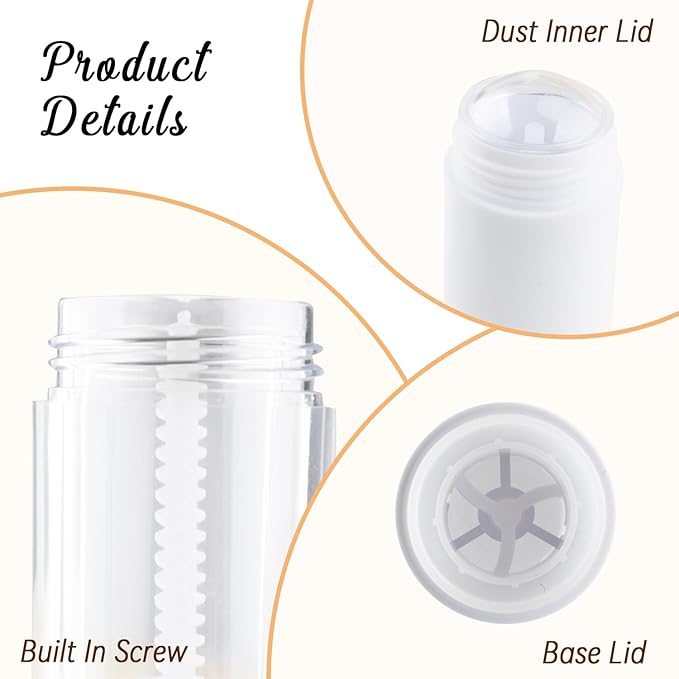 12 Pieces 15g White Plastic Deodorant Containers,Empty 1/2 oz Travel Lip Balm Tubes,Refillable Twist-UP Solid Perfume Tubes,Lipstick Tubes for DIY-VeraVaultWomen
