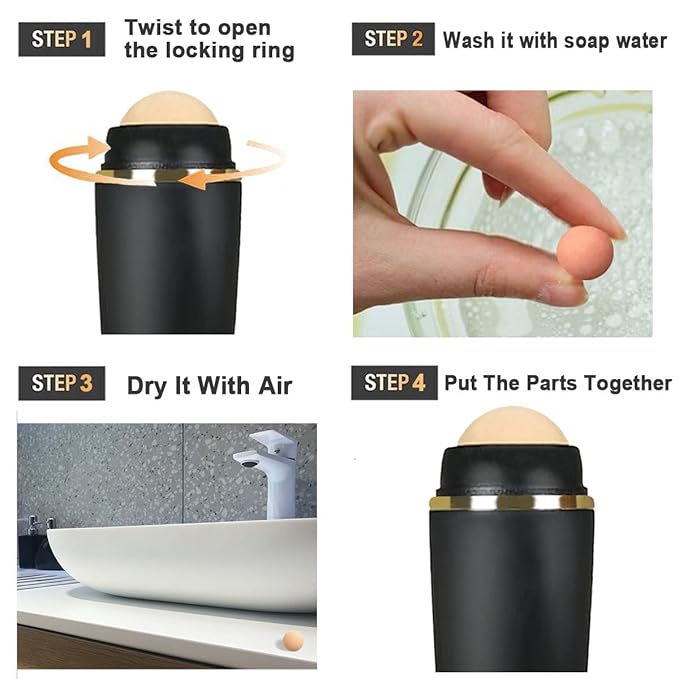 103 PCS Volcanic Roller Oily Skin Oil Control On The Go Volcanic Face Roller Oil Absorbing Volcanic Roller with Oil Blotting Sheet Paper for Oily Skin Care Oil Control Film Tissues (Type2)-VeraVaultWomen