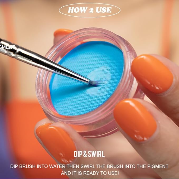 '-Water Activated Eyeliner -Wet Liner Makeup - Smudge Proof Face/Body Paint - Skin Safe & Child Friendly - 10g/container (TruOcean)