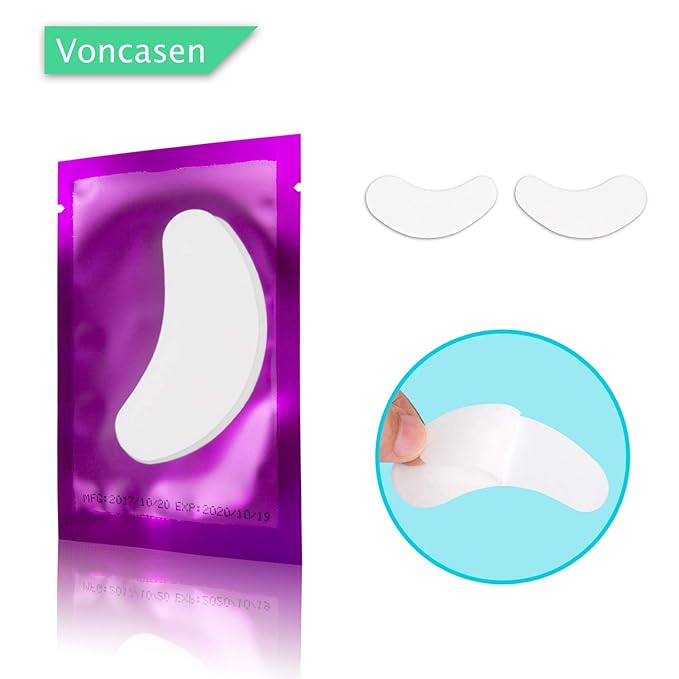 100 Pairs Set Under Eye Pads, Comfy and Cool Under Eye Patches Gel Pad for Eyelash Extensions Eye Mask Beauty Tool (Purple)-VeraVaultWomen