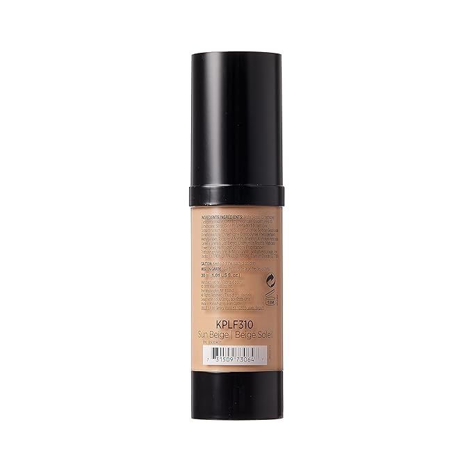 Kiss New York Professional Liquid Foundation - Lightweight and Hydrating Formula, Natural Finish, Control Shine, Cover Pores, Medium to Full Coverage, Green Tea Extract (Sun Beige)-VeraVaultWomen