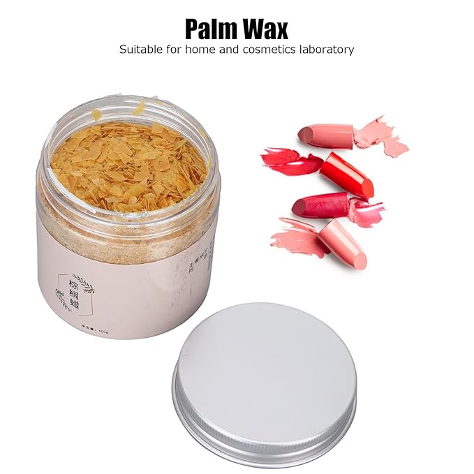 100g Palm Wax Pellets, Carnauba Wax for Lip Balm, Cosmetics DIY Carnauba Wax Material Accessory Lip Balm Making Supplies for Lipstick Lip Balm Making Increase the Melting Point of Lipstick-VeraVaultWomen