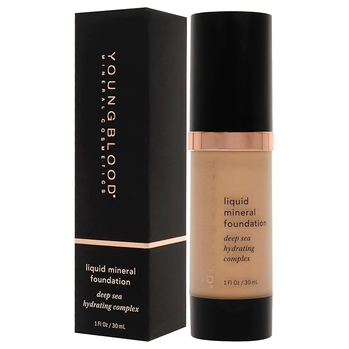 Youngblood Liquid Mineral Foundation, Sun Kissed | Lightweight, Dewy Full Coverage Makeup for Dry Skin | Poreless, Flawless Tinted Glow | Vegan, Cruelty Free, Gluten-Free-VeraVaultWomen