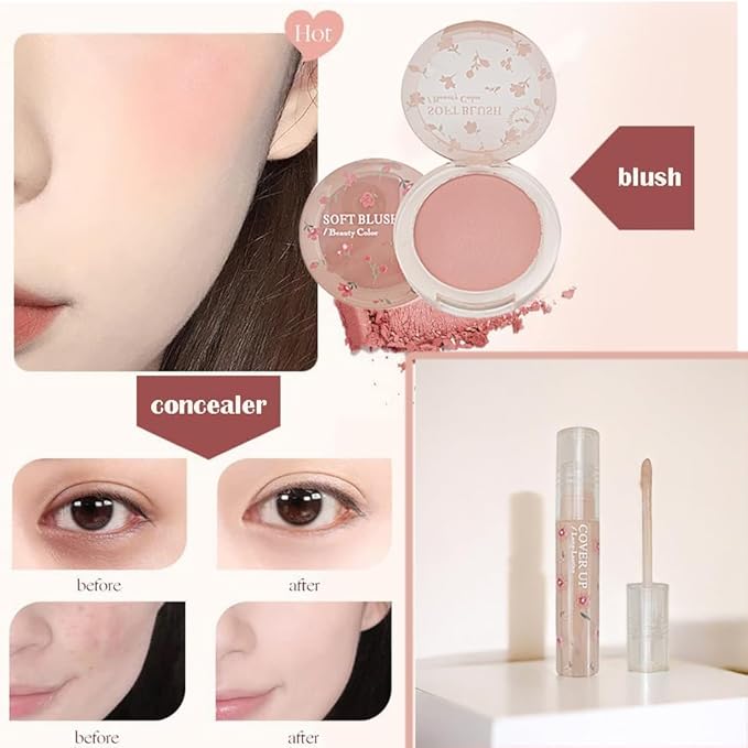 Makeup Kit for Women 8 Pieces Makeup Sets, 4 Color Lipsticks& Eyeshadow, Eyebrow Pencil, Concealer, Blush Palette 8Pcs Gift Box Makeup Bundle Value Set-VeraVaultWomen