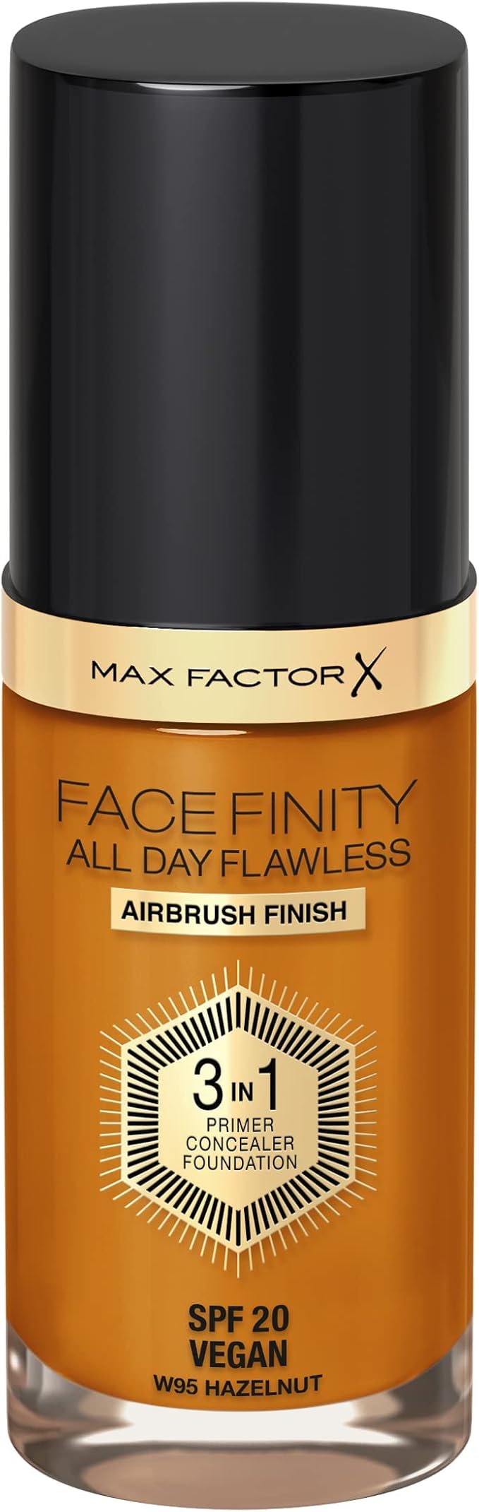 Max Factor Facefinity 3-in-1 All Day Flawless Foundation SPF 20, 95 Hazelnut, 30 ml-VeraVaultWomen