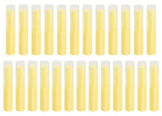 0.14oz Empty Flavored Lip Balm Container Tubes Plastic Homemade Moisturizing Lip Stick with Caps Bulk Fit for Women Adult DIY Making Supplies, 25 Count (Yellow)-VeraVaultWomen