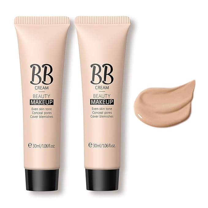 KWOLYKIM 2PCS Hydrating Makeup BB Cream, Tinted Moisturizer Face Makeup BB Cream Foundation Waterproof Concealer Clean Brighten Color Correcting Cream Nude Makeup Long Lasting for All Skin(Tan)-VeraVaultWomen
