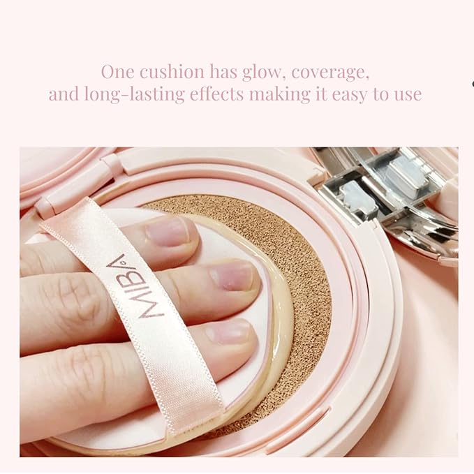 MIBA Ion Calcium Foundation Double Cushion RX 25 g / 0.88 oz Big Cushion SEASON 2 Long Lasting Effect for Dewy Skin. Skin moisturizing. Skin tightening relief. Fine coverage. Smooth adhesion (No 21)-VeraVaultWomen