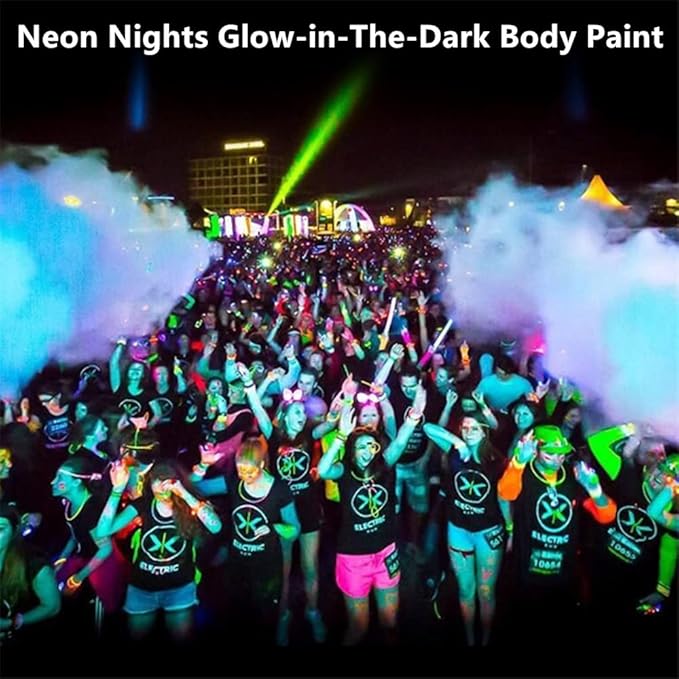 Go Ho Neon Yellow Body Paint Washable(2.37oz,70ml),under UV Blacklight Neon Face Paint,Water Based Neon Fluorescent Yellow Face Paint for Adults Children SFX Cosplay Costumes Halloween Makeup-VeraVaultWomen