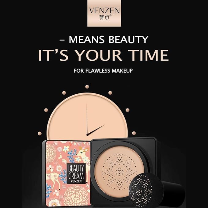 VENZEN Beauty Cream Clear Cover Natural Make Up Nourish Moisturizes Protection Professional Skin Care 2 Colors 20g (#02 Ivory)-VeraVaultWomen