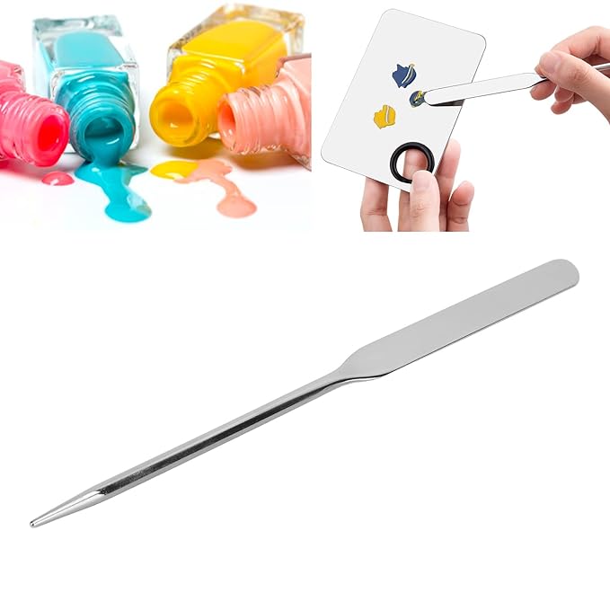 Stainless Steel Makeup Spatula, Liquid Foundation Spatula Stainless Steel Ergonomic Nail Art Stirring Tool Makeup Artist Makeup Tool-VeraVaultWomen
