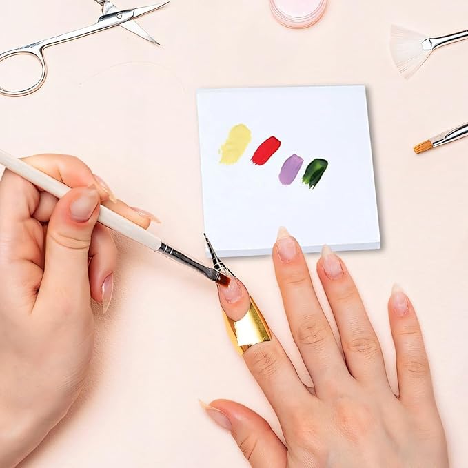 100Pcs Nail Art Polish Palette Paper Disposable Makeup Nail Gel Mixing Palette Papers Portable Waterproof Resin Nail Art Drawing Palette Tool Nail Supplies Home Salon-VeraVaultWomen