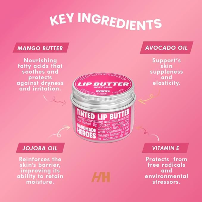 100% Natural Tinted Lip Butter Sleeping Lip Mask Clean Petroleum Free Lip Moisturizer and Conditioner for Dry Lips Intensive Lip Balm and Lip Therapy Skin Care with Mango butter (Light Pink)-VeraVaultWomen