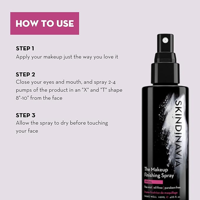 Skindinavia The Makeup Finishing Spray, Classic Makeup Setting Spray, All-Day Wear, Long-Lasting Up to 16+ Hours, Heat-Resistant & Waterproof, Cooling Fine Mist, 8.0 Oz