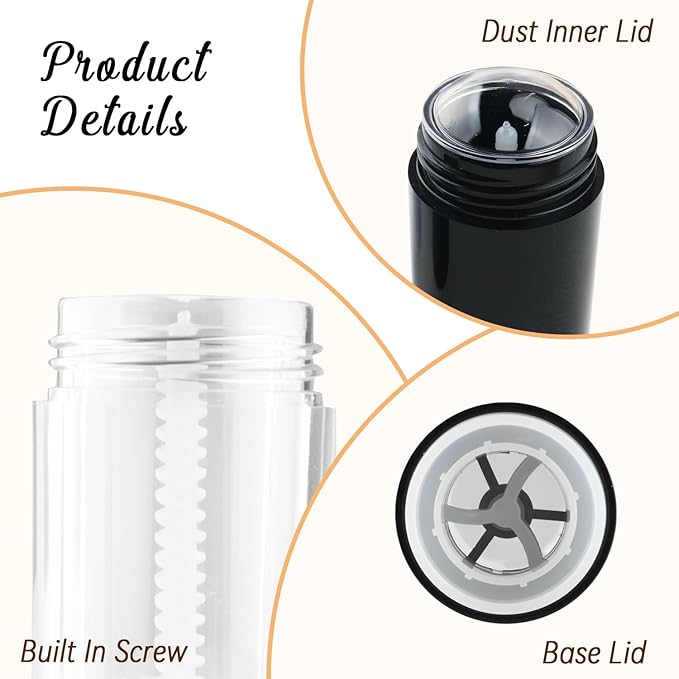 12 Pieces 15g Black Plastic Deodorant Containers,Empty 1/2 oz Travel Lip Balm Tubes,Refillable Twist-UP Solid Perfume Tubes,Lipstick Tubes for DIY-VeraVaultWomen