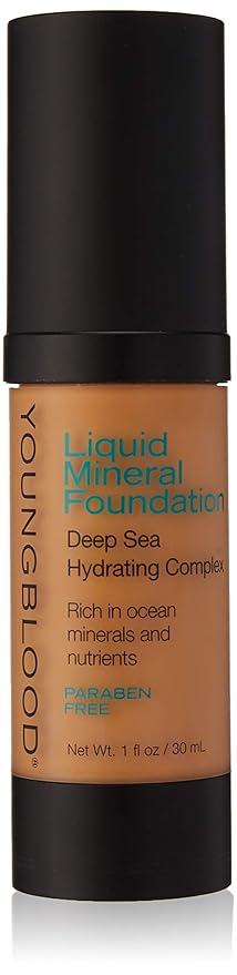 Youngblood Clean Luxury Cosmetics Liquid Mineral Foundation, Tahitian Sun | Dewy Mineral Lightweight Full Coverage Makeup for Dry Skin Poreless Flawless Tinted Glow | Vegan, Cruelty Free, Gluten-Free-VeraVaultWomen