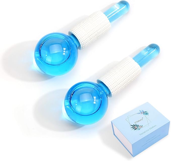 ICE Globes for Facial, 2 PCS Facial Globes for Massage Tool, Facial Roller Cold Skin Massagers, Tighten Skin, Reduce Puffiness and Dark Circles, Enhance Circulation-VeraVaultWomen