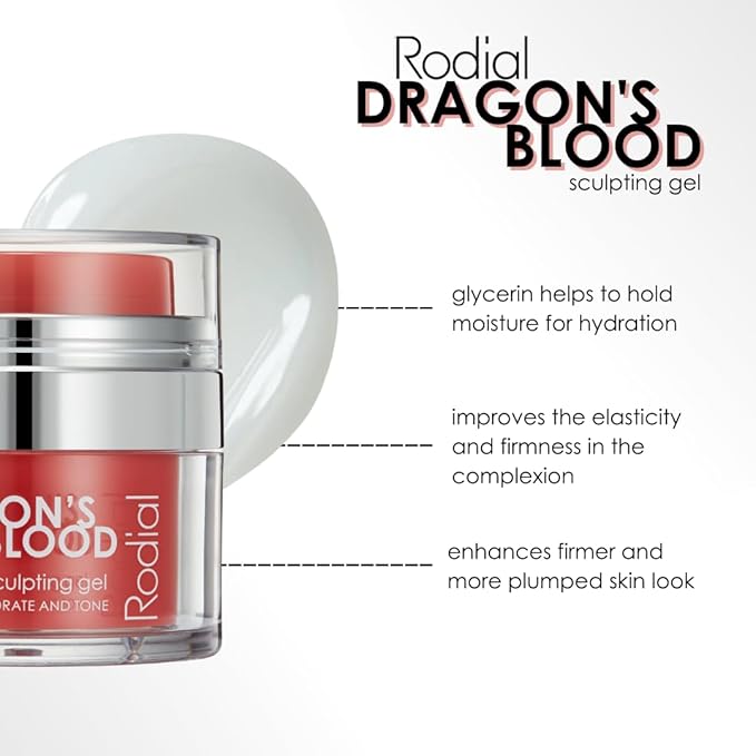 Rodial Dragon's Blood Sculpting Gel 0.3 fl oz - Rejuvenating, Ultra-Hydrating Face Cream - Refreshing Gel/Cream Formula - Triple Action Collagen Formula for a Firmer, Tighter and Smoother Skin Look-VeraVaultWomen