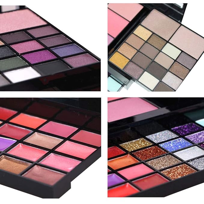 Makeup Kit for Women Full Kit including 36 Eyeshadow Makeup,16 Lip Gloss,12 Glitter Cream, 4 Concealer, 3 Blusher,1 Bronzer, 2 Highlight and Contour - All in One Makeup Kit 74 Colors-VeraVaultWomen