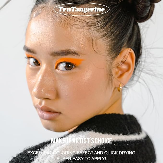'-Water Activated Eyeliner -Wet Liner Makeup - Smudge Proof Face Body Paint Long Lasting Formula- “TruTangerine” Orange -10g/container