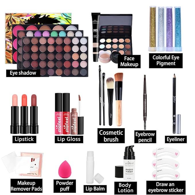 Makeup Kit All In One Makeup Kit,Multipurpose Makeup Set Full Makeup Essential Starter Kit for Beginners Pros Makeup Gift Set for girl or Women-VeraVaultWomen