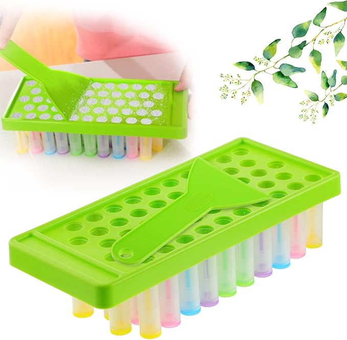 Maitys 2 Sets Lip Balm Tray and Spatula Portable Lip Balm Filling Tray and Spatula Set Lip Balm Tube Holder Lip Balm Tubes Tray Lip Balm Containers Lip Gloss Making Kit(Green)-VeraVaultWomen
