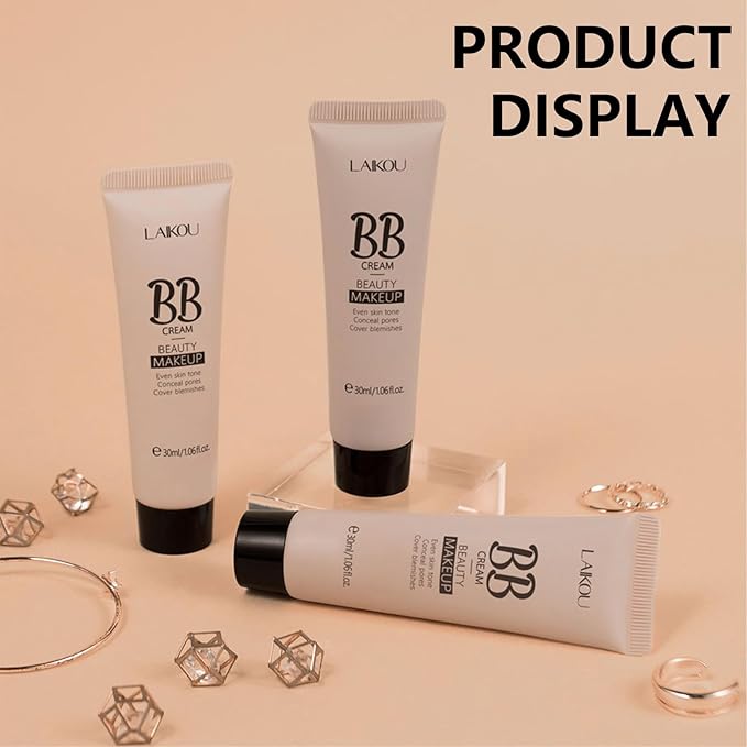 KWOLYKIM 2PCS Hydrating Makeup BB Cream, Tinted Moisturizer Face Makeup BB Cream Foundation Waterproof Concealer Brighten Color Correcting Cream Nude Makeup Long Lasting for All Skin(Deep)-VeraVaultWomen