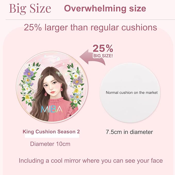 MIBA Ion Calcium Foundation Double Cushion RX 25 g / 0.88 oz Big Cushion SEASON 2 Long Lasting Effect for Dewy Skin. Skin moisturizing. Skin tightening relief. Fine coverage. Smooth adhesion (No 21)-VeraVaultWomen