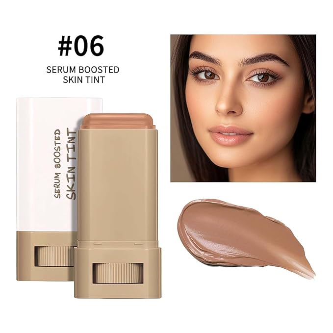 Beauty Balm Serum Boosted Skin Tint – Hydrating Tinted Moisturizer, Lightweight Solid Tinted Foundation Stick for Flawless, Sheer to Medium Coverage, Radiant & Dewy Finish, All-Day Wear (6#, 1)-VeraVaultWomen