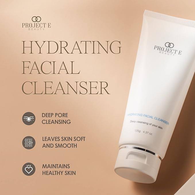 Project E Beauty Hydrating Facial Cleanser Gentle Cleansing | Removes Dirt, Oil & Makeup | Moisturizes & Hydrates | Brightens Complexion | Non-Foaming Formula | For All Skin Types | 125g-VeraVaultWomen